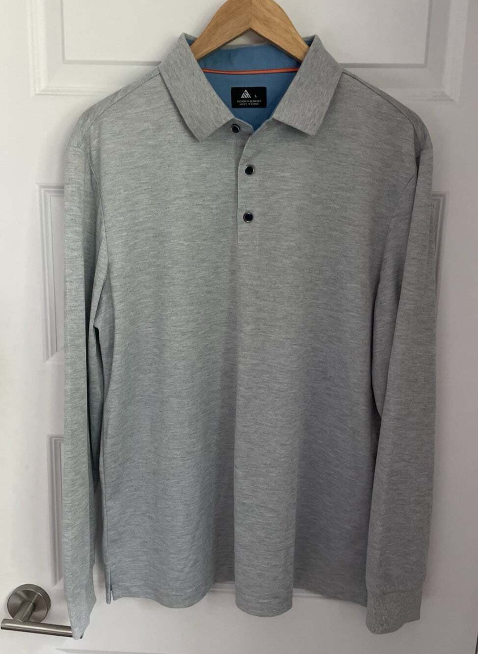 German Brand SR (Designed In Germany) Men’s L Gray Long Sleeve Performance Polo